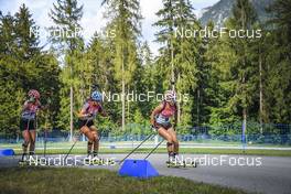 25.08.2022, Ruhpolding, Germany (GER): Klara Vindisar (SLO), Valentina Dimitrova (BUL), Polina Yegorova (KAZ), (l-r) - IBU Summer Biathlon World Championships, super sprint junior women, Ruhpolding (GER). www.nordicfocus.com. © Manzoni/NordicFocus. Every downloaded picture is fee-liable.