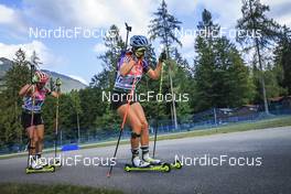 25.08.2022, Ruhpolding, Germany (GER): Klara Vindisar (SLO), Valentina Dimitrova (BUL), (l-r) - IBU Summer Biathlon World Championships, super sprint junior women, Ruhpolding (GER). www.nordicfocus.com. © Manzoni/NordicFocus. Every downloaded picture is fee-liable.