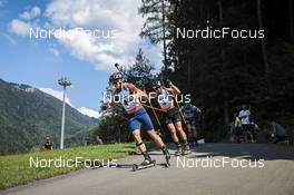 26.08.2022, Ruhpolding, Germany (GER): Vitezslav Hornig (CZE), Tommaso Giacomel (ITA), (l-r) - IBU Summer Biathlon World Championships, super sprint men, Ruhpolding (GER). www.nordicfocus.com. © Manzoni/NordicFocus. Every downloaded picture is fee-liable.