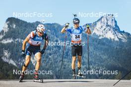 26.08.2022, Ruhpolding, Germany (GER): Paul Schommer (USA), Rene Zahkna (EST), (l-r) - IBU Summer Biathlon World Championships, super sprint men, Ruhpolding (GER). www.nordicfocus.com. © Manzoni/NordicFocus. Every downloaded picture is fee-liable.