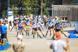 26.08.2022, Ruhpolding, Germany (GER): Thierry Langer (BEL), Tommaso Giacomel (ITA), (l-r) - IBU Summer Biathlon World Championships, super sprint men, Ruhpolding (GER). www.nordicfocus.com. © Manzoni/NordicFocus. Every downloaded picture is fee-liable.