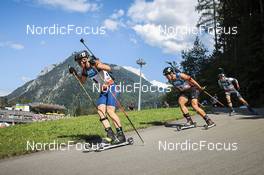 26.08.2022, Ruhpolding, Germany (GER): Vitezslav Hornig (CZE), Tommaso Giacomel (ITA), (l-r) - IBU Summer Biathlon World Championships, super sprint men, Ruhpolding (GER). www.nordicfocus.com. © Manzoni/NordicFocus. Every downloaded picture is fee-liable.