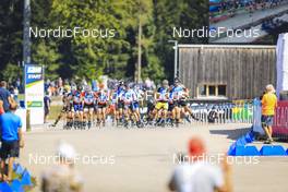 26.08.2022, Ruhpolding, Germany (GER): Event Feature: Start of mens race - IBU Summer Biathlon World Championships, super sprint men, Ruhpolding (GER). www.nordicfocus.com. © Manzoni/NordicFocus. Every downloaded picture is fee-liable.
