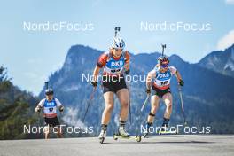 26.08.2022, Ruhpolding, Germany (GER): Lucie Charvatova (CZE), Franziska Hildebrand (GER), (l-r) - IBU Summer Biathlon World Championships, super sprint women, Ruhpolding (GER). www.nordicfocus.com. © Manzoni/NordicFocus. Every downloaded picture is fee-liable.