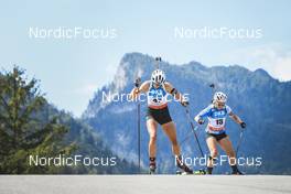 26.08.2022, Ruhpolding, Germany (GER): Susan Kuelm (EST), Johanna Talihaerm (EST), (l-r) - IBU Summer Biathlon World Championships, super sprint women, Ruhpolding (GER). www.nordicfocus.com. © Manzoni/NordicFocus. Every downloaded picture is fee-liable.