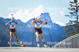 26.08.2022, Ruhpolding, Germany (GER): Lisa Vittozzi (ITA), Lucie Charvatova (CZE), (l-r) - IBU Summer Biathlon World Championships, super sprint women, Ruhpolding (GER). www.nordicfocus.com. © Manzoni/NordicFocus. Every downloaded picture is fee-liable.