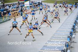 26.08.2022, Ruhpolding, Germany (GER): Anna Weidel (GER), Marketa Davidova (CZE), Dorothea Wierer (ITA), Mari Eder (FIN), Lisa Vittozzi (ITA), (l-r) - IBU Summer Biathlon World Championships, super sprint women, Ruhpolding (GER). www.nordicfocus.com. © Manzoni/NordicFocus. Every downloaded picture is fee-liable.