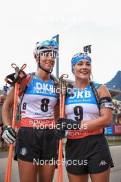 26.08.2022, Ruhpolding, Germany (GER): Lisa Vittozzi (ITA), Dorothea Wierer (ITA), (l-r) - IBU Summer Biathlon World Championships, super sprint women, Ruhpolding (GER). www.nordicfocus.com. © Manzoni/NordicFocus. Every downloaded picture is fee-liable.