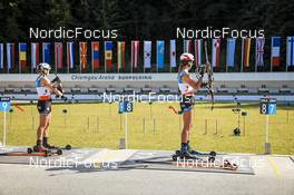 26.08.2022, Ruhpolding, Germany (GER): Dorothea Wierer (ITA), Lisa Vittozzi (ITA), (l-r) - IBU Summer Biathlon World Championships, super sprint women, Ruhpolding (GER). www.nordicfocus.com. © Manzoni/NordicFocus. Every downloaded picture is fee-liable.