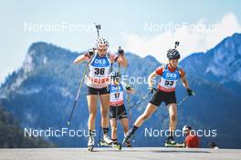 26.08.2022, Ruhpolding, Germany (GER): Juliane Fruehwirt (GER), Eliska Vaclavikova (CZE), (l-r) - IBU Summer Biathlon World Championships, super sprint women, Ruhpolding (GER). www.nordicfocus.com. © Manzoni/NordicFocus. Every downloaded picture is fee-liable.