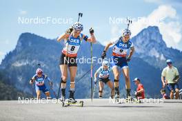 26.08.2022, Ruhpolding, Germany (GER): Elisa Gasparin (SUI), Mari Eder (FIN), (l-r) - IBU Summer Biathlon World Championships, super sprint women, Ruhpolding (GER). www.nordicfocus.com. © Manzoni/NordicFocus. Every downloaded picture is fee-liable.