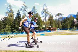 24.08.2022, Ruhpolding, Germany (GER): Roman Rees (GER), Lucas Fratzscher (GER), (l-r) - IBU Summer Biathlon World Championships, training, Ruhpolding (GER). www.nordicfocus.com. © Manzoni/NordicFocus. Every downloaded picture is fee-liable.