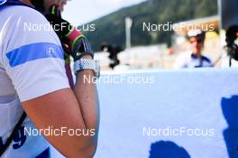 24.08.2022, Ruhpolding, Germany (GER): Event Feature: Logo and dress detail - IBU Summer Biathlon World Championships, Team Finland in the new Noname dress, Ruhpolding (GER). www.nordicfocus.com. © Manzoni/NordicFocus. Every downloaded picture is fee-liable.