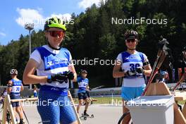 24.08.2022, Ruhpolding, Germany (GER): Darya Blashko (UKR), Olena Bilosiuk (UKR), (l-r) - IBU Summer Biathlon World Championships, training, Ruhpolding (GER). www.nordicfocus.com. © Manzoni/NordicFocus. Every downloaded picture is fee-liable.