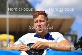 24.08.2022, Ruhpolding, Germany (GER): Aku Moilanen (FIN), coach Team Finland - IBU Summer Biathlon World Championships, training, Ruhpolding (GER). www.nordicfocus.com. © Manzoni/NordicFocus. Every downloaded picture is fee-liable.