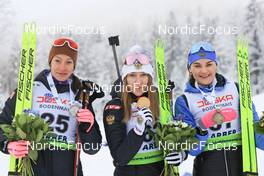 26.01.2022, Arber, Germany (GER): (l-r), Alina Stremous (MDA), Evgeniia Burtasova (RUS), Natalia Gerbulova (RUS) - IBU Open European Championships Biathlon, individual women, Arber (GER). www.nordicfocus.com. © Manzoni/NordicFocus. Every downloaded picture is fee-liable.