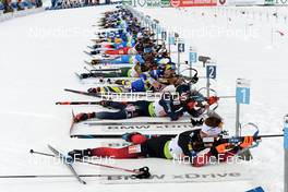 30.01.2022, Arber, Germany (GER): Erlend Bjoentegaard (NOR), Lucas Fratzscher (GER), Vitaliy Trush (UKR), (l-r) - IBU Open European Championships Biathlon, mixed relay, Arber (GER). www.nordicfocus.com. © Deubert/NordicFocus. Every downloaded picture is fee-liable.