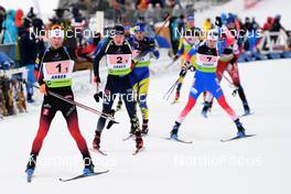 30.01.2022, Arber, Germany (GER): Erlend Bjoentegaard (NOR), Lucas Fratzscher (GER), Vasilii Tomshin (RUS), (l-r) - IBU Open European Championships Biathlon, mixed relay, Arber (GER). www.nordicfocus.com. © Deubert/NordicFocus. Every downloaded picture is fee-liable.