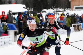 30.01.2022, Arber, Germany (GER): Johannes Dale (NOR), Philipp Horn (GER), (l-r) - IBU Open European Championships Biathlon, mixed relay, Arber (GER). www.nordicfocus.com. © Deubert/NordicFocus. Every downloaded picture is fee-liable.