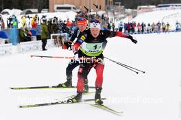 30.01.2022, Arber, Germany (GER): Philipp Horn (GER), Johannes Dale (NOR). (ll-r) - IBU Open European Championships Biathlon, mixed relay, Arber (GER). www.nordicfocus.com. © Deubert/NordicFocus. Every downloaded picture is fee-liable.