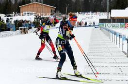 30.01.2022, Arber, Germany (GER): Jenny Enodd (NOR), Janina Hettich (GER), (l-r) - IBU Open European Championships Biathlon, mixed relay, Arber (GER). www.nordicfocus.com. © Deubert/NordicFocus. Every downloaded picture is fee-liable.