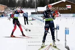 30.01.2022, Arber, Germany (GER): Ragnhild Femsteinevik (NOR), Sophia Schneider (GER), (l-r) - IBU Open European Championships Biathlon, mixed relay, Arber (GER). www.nordicfocus.com. © Deubert/NordicFocus. Every downloaded picture is fee-liable.