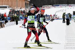 30.01.2022, Arber, Germany (GER): Johannes Dale (NOR), Philipp Horn (GER), (l-r) - IBU Open European Championships Biathlon, mixed relay, Arber (GER). www.nordicfocus.com. © Deubert/NordicFocus. Every downloaded picture is fee-liable.