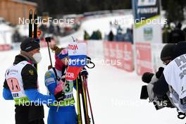 30.01.2022, Arber, Germany (GER): Anton Babikov (RUS), Evgeniia Burtasova (RUS), (l-r) - IBU Open European Championships Biathlon, single mixed relay, Arber (GER). www.nordicfocus.com. © Deubert/NordicFocus. Every downloaded picture is fee-liable.
