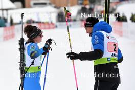 30.01.2022, Arber, Germany (GER): Lou Jeanmonnot (FRA), Emilien Claude (FRA), (l-r) - IBU Open European Championships Biathlon, single mixed relay, Arber (GER). www.nordicfocus.com. © Deubert/NordicFocus. Every downloaded picture is fee-liable.