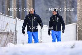 29.11.2022, Kontiolahti, Finland (FIN): Borut Nunar (SLO) IBU Race Director World Cup, Daniel Boehm (GER), IBU Sports Director, (l-r) - IBU World Cup Biathlon, individual men, Kontiolahti (FIN). www.nordicfocus.com. © Manzoni/NordicFocus. Every downloaded picture is fee-liable.