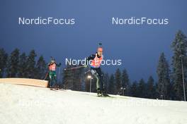 29.11.2022, Kontiolahti, Finland (FIN): Karol Dombrovski (LTU), Johannes Kuehn (GER), (l-r) - IBU World Cup Biathlon, individual men, Kontiolahti (FIN). www.nordicfocus.com. © Manzoni/NordicFocus. Every downloaded picture is fee-liable.