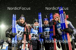 30.11.2022, Kontiolahti, Finland (FIN): Lisa Vittozzi (ITA), Ingrid Landmark Tandrevold (NOR), Julia Simon (FRA), Vanessa Voigt (GER), (l-r) - IBU World Cup Biathlon, individual women, Kontiolahti (FIN). www.nordicfocus.com. © Manzoni/NordicFocus. Every downloaded picture is fee-liable.