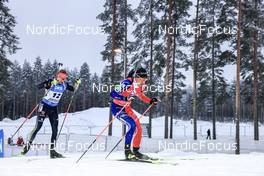 04.12.2022, Kontiolahti, Finland (FIN): Johannes Kuehn (GER), Quentin Fillon Maillet (FRA), (l-r) - IBU World Cup Biathlon, pursuit men, Kontiolahti (FIN). www.nordicfocus.com. © Manzoni/NordicFocus. Every downloaded picture is fee-liable.