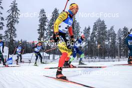04.12.2022, Kontiolahti, Finland (FIN): Tommaso Giacomel (ITA), Philipp Nawrath (GER), Florent Claude (BEL), Jakov Fak (SLO), (l-r) - IBU World Cup Biathlon, pursuit men, Kontiolahti (FIN). www.nordicfocus.com. © Manzoni/NordicFocus. Every downloaded picture is fee-liable.