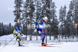 04.12.2022, Kontiolahti, Finland (FIN): Sebastian Samuelsson (SWE), Emilien Jacquelin (FRA), (l-r) - IBU World Cup Biathlon, pursuit men, Kontiolahti (FIN). www.nordicfocus.com. © Manzoni/NordicFocus. Every downloaded picture is fee-liable.