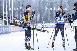 04.12.2022, Kontiolahti, Finland (FIN): Johannes Thingnes Boe (NOR), Sturla Holm Laegreid (NOR), (l-r) - IBU World Cup Biathlon, pursuit men, Kontiolahti (FIN). www.nordicfocus.com. © Manzoni/NordicFocus. Every downloaded picture is fee-liable.