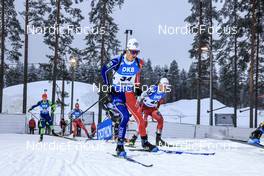 04.12.2022, Kontiolahti, Finland (FIN): Eric Perrot (FRA), Taras Lesiuk (UKR), Sebastian Stalder (SUI), Felix Leitner (AUT), (l-r) - IBU World Cup Biathlon, pursuit men, Kontiolahti (FIN). www.nordicfocus.com. © Manzoni/NordicFocus. Every downloaded picture is fee-liable.