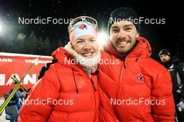 04.12.2022, Kontiolahti, Finland (FIN): Emma Lunder (CAN), Christian Gow (CAN), (l-r) - IBU World Cup Biathlon, pursuit women, Kontiolahti (FIN). www.nordicfocus.com. © Manzoni/NordicFocus. Every downloaded picture is fee-liable.