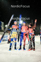 04.12.2022, Kontiolahti, Finland (FIN): Elvira Oeberg (SWE), Julia Simon (FRA), Dorothea Wierer (ITA), (l-r) - IBU World Cup Biathlon, pursuit women, Kontiolahti (FIN). www.nordicfocus.com. © Manzoni/NordicFocus. Every downloaded picture is fee-liable.