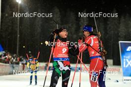 04.12.2022, Kontiolahti, Finland (FIN): Dorothea Wierer (ITA), Julia Simon (FRA), (l-r) - IBU World Cup Biathlon, pursuit women, Kontiolahti (FIN). www.nordicfocus.com. © Manzoni/NordicFocus. Every downloaded picture is fee-liable.