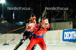 04.12.2022, Kontiolahti, Finland (FIN): Anna Weidel (GER), Emma Lunder (CAN), (l-r) - IBU World Cup Biathlon, pursuit women, Kontiolahti (FIN). www.nordicfocus.com. © Manzoni/NordicFocus. Every downloaded picture is fee-liable.