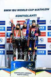 04.12.2022, Kontiolahti, Finland (FIN): Dorothea Wierer (ITA), Julia Simon (FRA), Elvira Oeberg (SWE), (l-r) - IBU World Cup Biathlon, pursuit women, Kontiolahti (FIN). www.nordicfocus.com. © Manzoni/NordicFocus. Every downloaded picture is fee-liable.