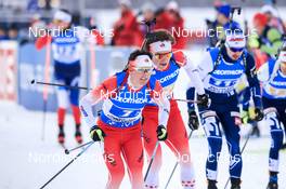 01.12.2022, Kontiolahti, Finland (FIN): Zachary Connelly (CAN), Jules Burnotte (CAN), (l-r) - IBU World Cup Biathlon, relay men, Kontiolahti (FIN). www.nordicfocus.com. © Manzoni/NordicFocus. Every downloaded picture is fee-liable.