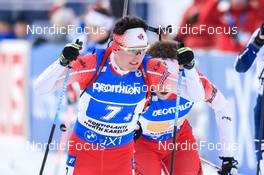 01.12.2022, Kontiolahti, Finland (FIN): Zachary Connelly (CAN), Jules Burnotte (CAN), (l-r) - IBU World Cup Biathlon, relay men, Kontiolahti (FIN). www.nordicfocus.com. © Manzoni/NordicFocus. Every downloaded picture is fee-liable.