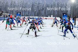 01.12.2022, Kontiolahti, Finland (FIN): Blagoy Todev (BUL), Alexandr Mukhin (KAZ), Pavel Magazeev (MDA), (l-r) - IBU World Cup Biathlon, relay men, Kontiolahti (FIN). www.nordicfocus.com. © Manzoni/NordicFocus. Every downloaded picture is fee-liable.