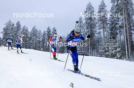 01.12.2022, Kontiolahti, Finland (FIN): Tomas Mikyska (CZE), Alexandr Mukhin (KAZ), (l-r) - IBU World Cup Biathlon, relay men, Kontiolahti (FIN). www.nordicfocus.com. © Manzoni/NordicFocus. Every downloaded picture is fee-liable.