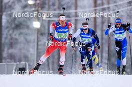 01.12.2022, Kontiolahti, Finland (FIN): Christian Gow (CAN), Tuomas Harjula (FIN), (l-r) - IBU World Cup Biathlon, relay men, Kontiolahti (FIN). www.nordicfocus.com. © Manzoni/NordicFocus. Every downloaded picture is fee-liable.