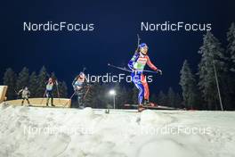 01.12.2022, Kontiolahti, Finland (FIN): Anna Magnusson (SWE), Sophia Schneider (GER), Lisa Vittozzi (ITA), Anais Chevalier-Bouchet (FRA), (l-r) - IBU World Cup Biathlon, relay women, Kontiolahti (FIN). www.nordicfocus.com. © Manzoni/NordicFocus. Every downloaded picture is fee-liable.