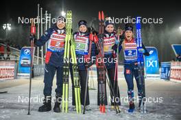 01.12.2022, Kontiolahti, Finland (FIN): Karoline Offigstad Knotten (NOR), Ida Lien (NOR), Ragnhild Femsteinevik (NOR), Ingrid Landmark Tandrevold (NOR), (l-r) - IBU World Cup Biathlon, relay women, Kontiolahti (FIN). www.nordicfocus.com. © Manzoni/NordicFocus. Every downloaded picture is fee-liable.