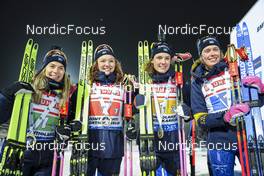01.12.2022, Kontiolahti, Finland (FIN): Anna Magnusson (SWE), Linn Persson (SWE), Hanna Oeberg (SWE), Elvira Oeberg (0), (l-r) - IBU World Cup Biathlon, relay women, Kontiolahti (FIN). www.nordicfocus.com. © Manzoni/NordicFocus. Every downloaded picture is fee-liable.
